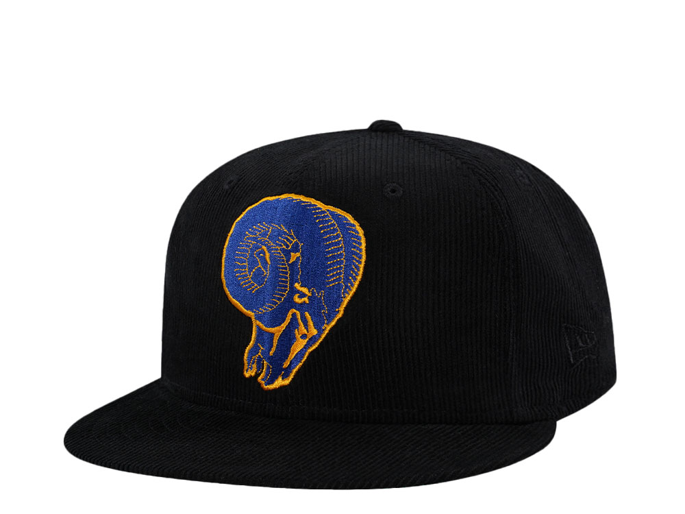 New Era Los Angeles Rams Black Cord Throwback Edition 59Fifty Fitted Gorra