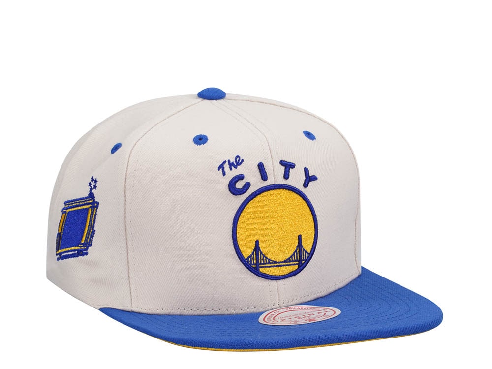 Mitchell & Ness Golden State Warriors Sail Off White Two Tone Snapback Gorra