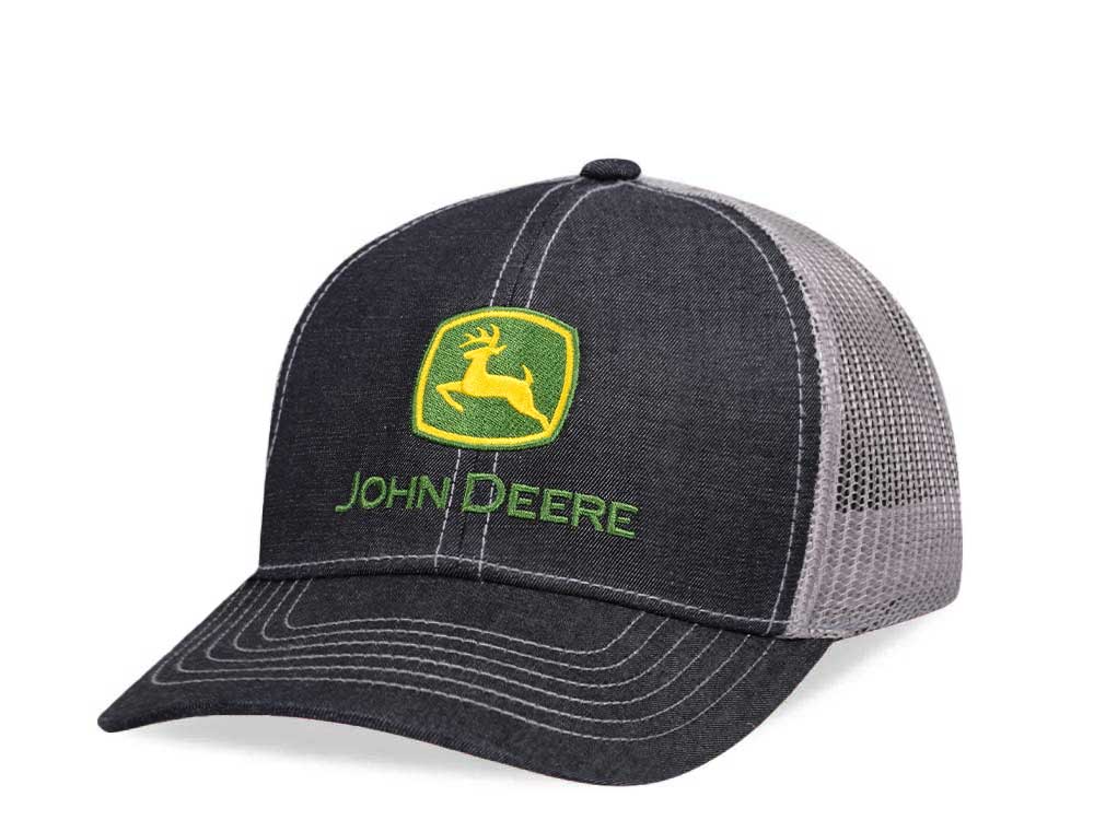 John Deere Twill & Mesh Logo Charcoal Trucker Snapback Gorra