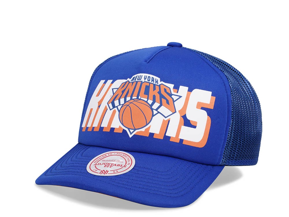 Mitchell & Ness New York Knicks Blue Billboard Trucker Snapback Gorra