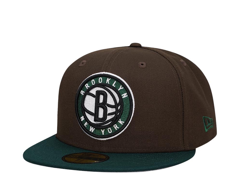 New Era Brooklyn Nets Wallnut Green Classic Two Tone Edition 59Fifty Fitted Gorra