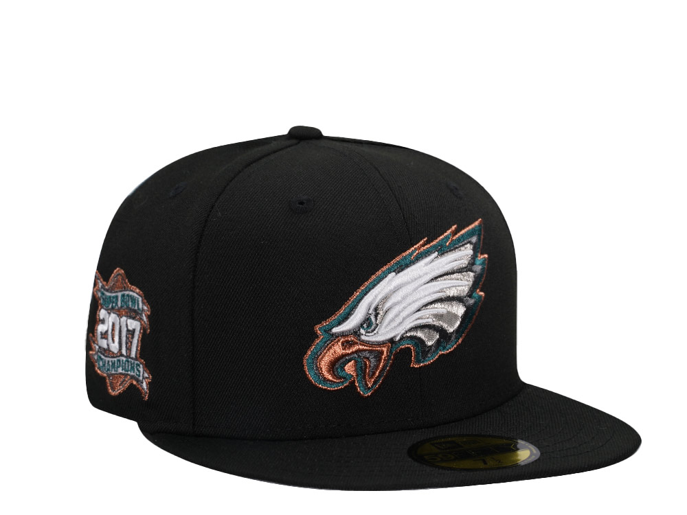 New Era Philadelphia Eagles Super Bowl Champions 2018 Black Copper Edition 59Fifty Fitted Gorra