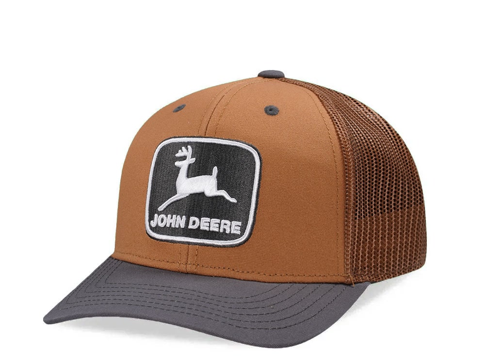 John Deere Mesh Coyote Brown Trucker Snapback Gorra