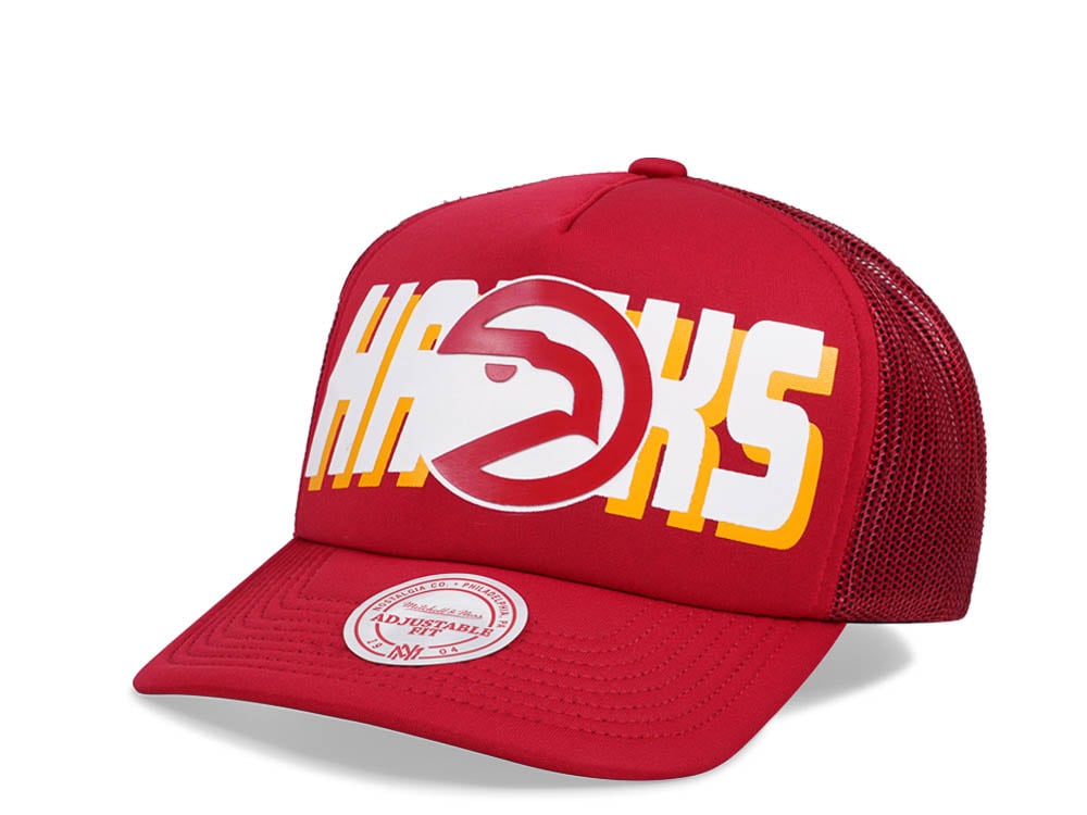 Mitchell & Ness Atlanta Hawks Red Billboard Trucker Snapback Gorra