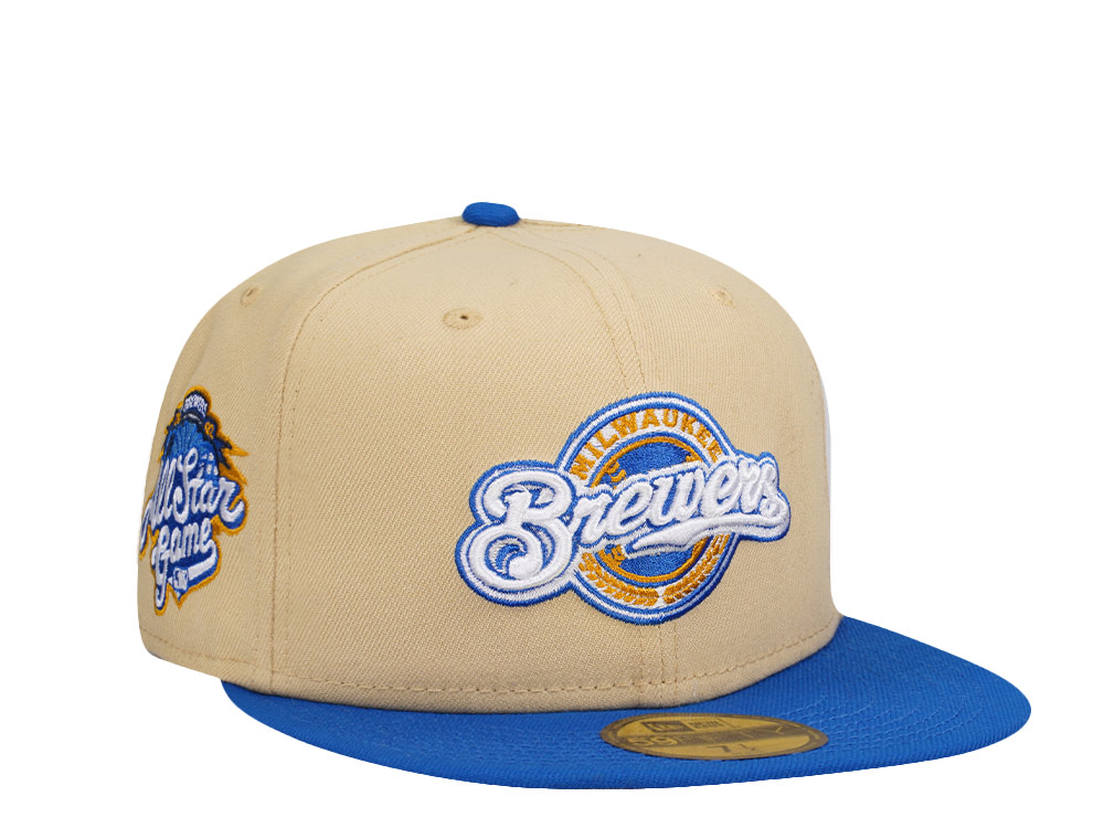 New Era Milwaukee Brewers All Star Game 2002 Vegas Gold Two Tone Edition 59Fifty Fitted Gorra