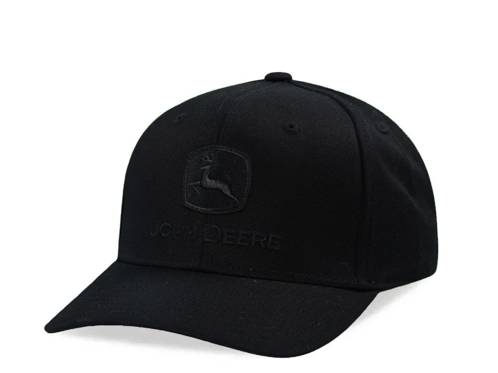 John Deere Blackout Full Twill Black Snapback Gorra