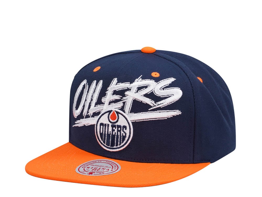 Mitchell & Ness Edmonton Oilers Transcript Two Tone Snapback Gorra