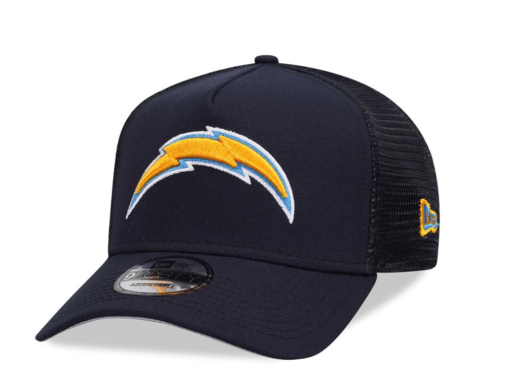 New Era Los Angeles Chargers Navy 9Forty A Frame Trucker Snapback Gorra