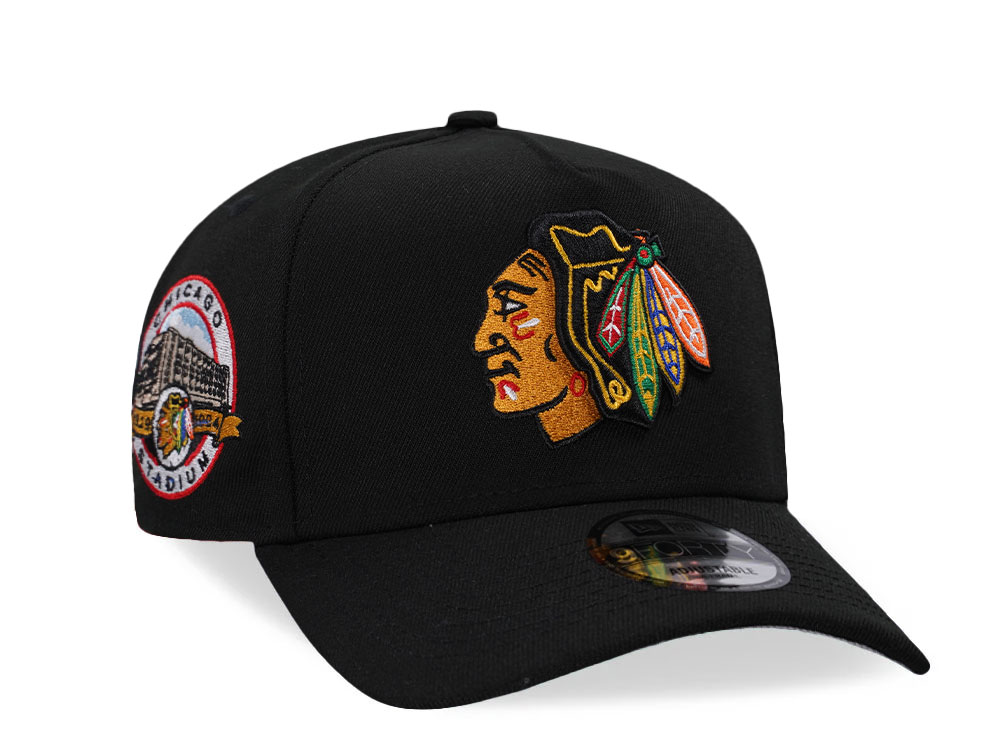 New Era Chicago Blackhawks Chicago Stadium Black Classic 9Forty A Frame Snapback Gorra