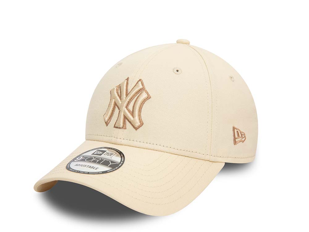 New Era New York Yankees Beige Outline 9Forty Strapback Gorra