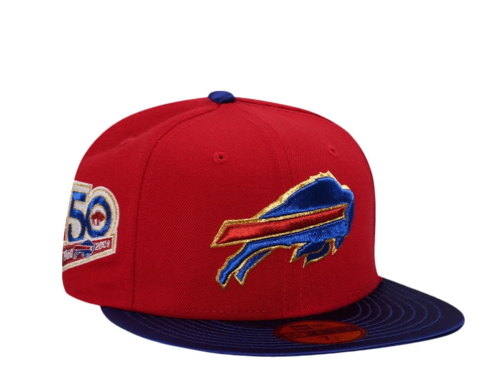 New Era Buffalo Bills 50th Anniversary Satin Brim Two Tone Edition 59Fifty Fitted Gorra