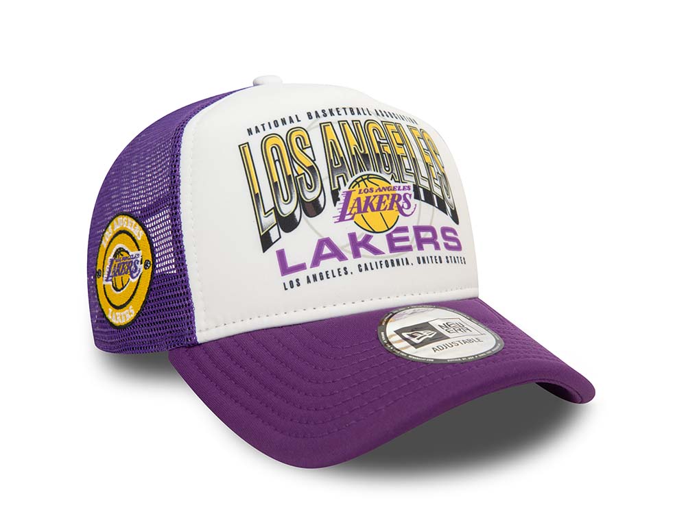 New Era Los Angeles Lakers Team Colour Foam Trucker A Frame Snapback Gorra