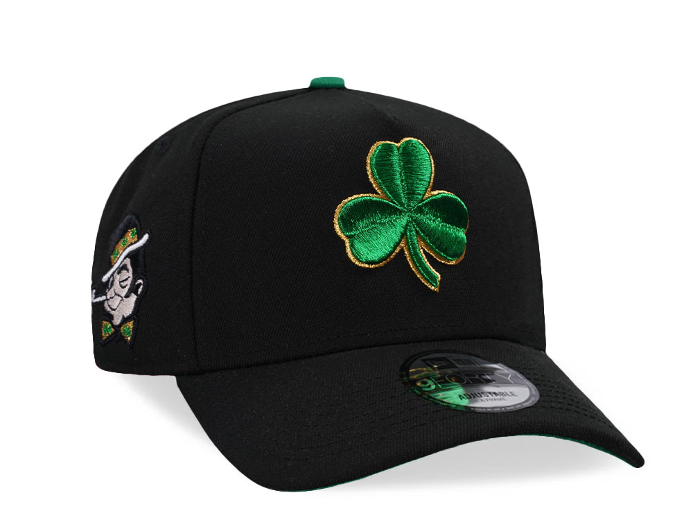 New Era Boston Celtics Black Throwback Edition 9Forty A Frame Snapback Gorra