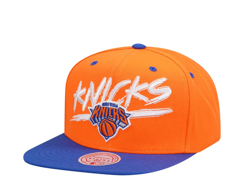 Mitchell & Ness New York Knicks Transcript Orange Two Tone Snapback Gorra