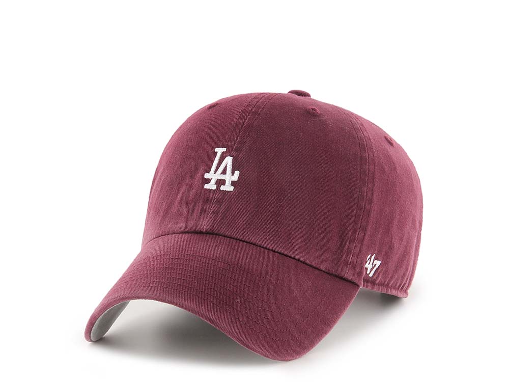 47Brand Los Angeles Dodgers Dark Maroon Base Runner Clean up Strapback Gorra