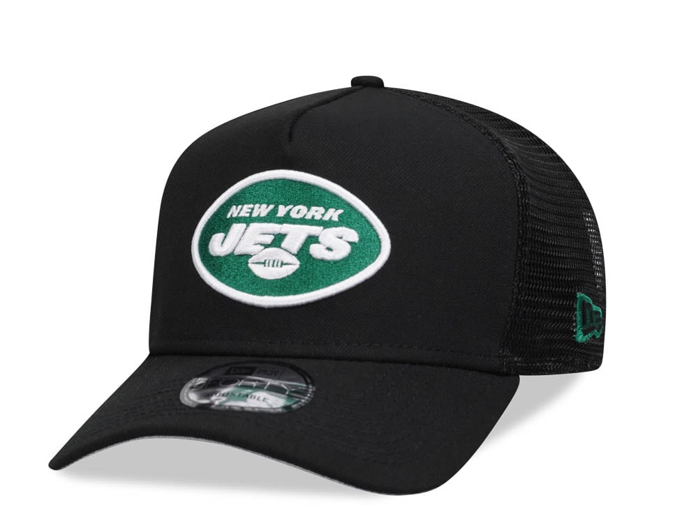 New Era New York Jets Black 9Forty A Frame Trucker Snapback Gorra