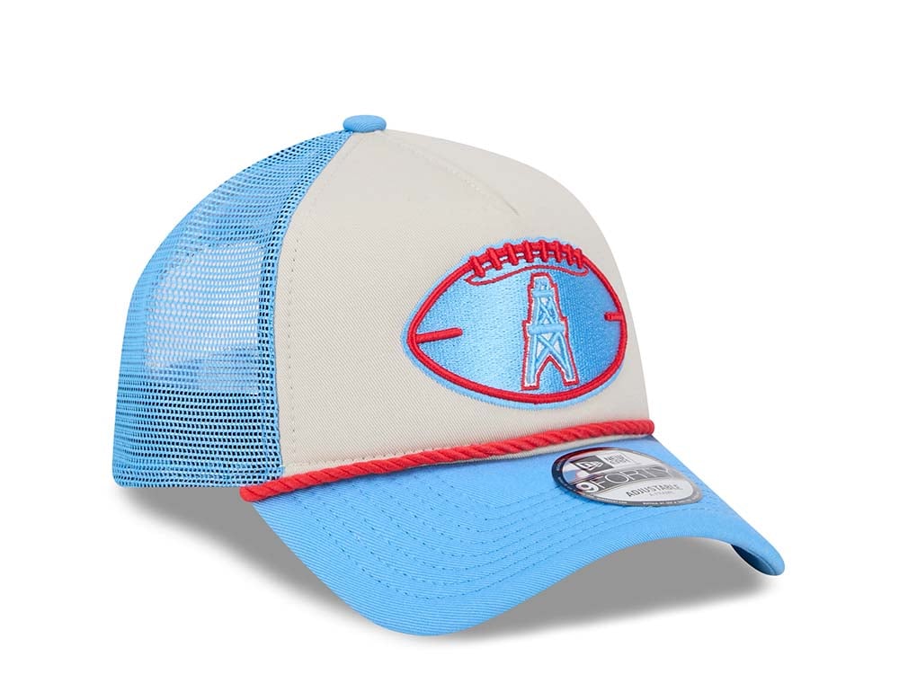 New Era Houston Oilers Sideline 2024 9Forty A Frame Trucker Snapback Gorra