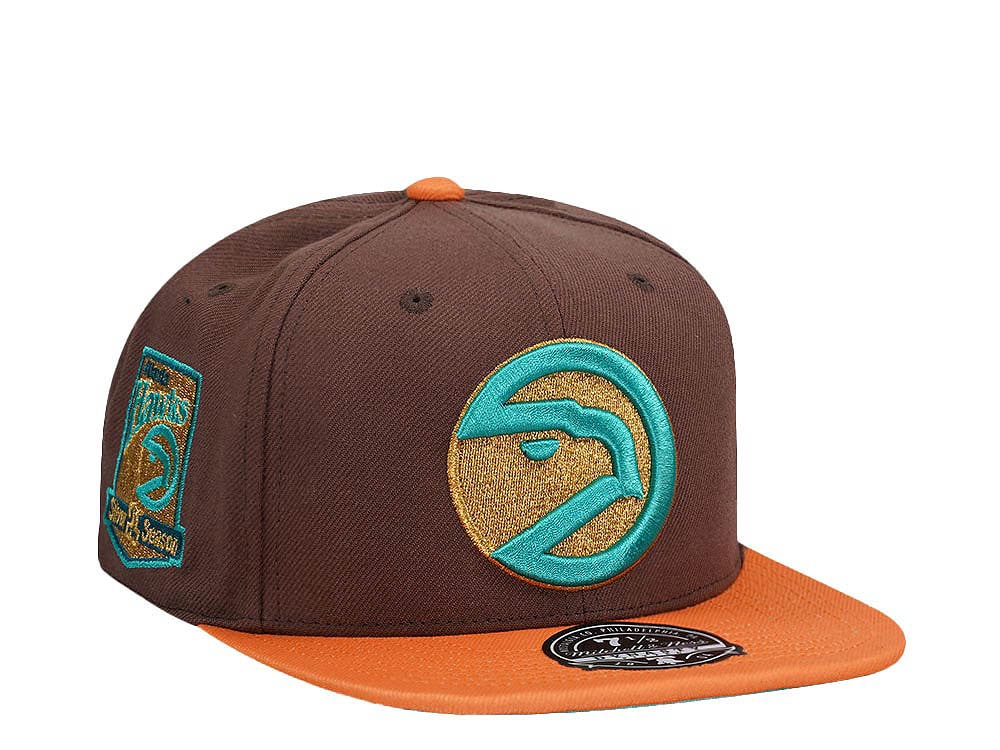 Mitchell & Ness Atlanta Hawks 25th Anniversary Copper Top Hardwood Classic Dynasty Fitted Gorra