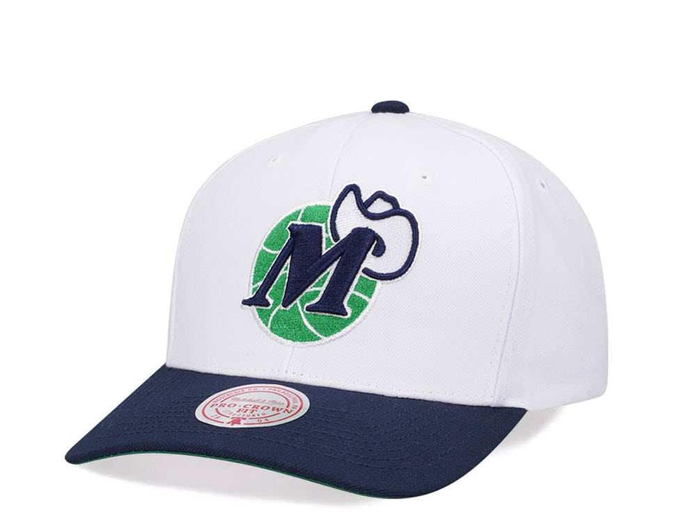 Mitchell & Ness Dallas Mavericks Team Two Tone 2.0 Pro White Snapback Gorra