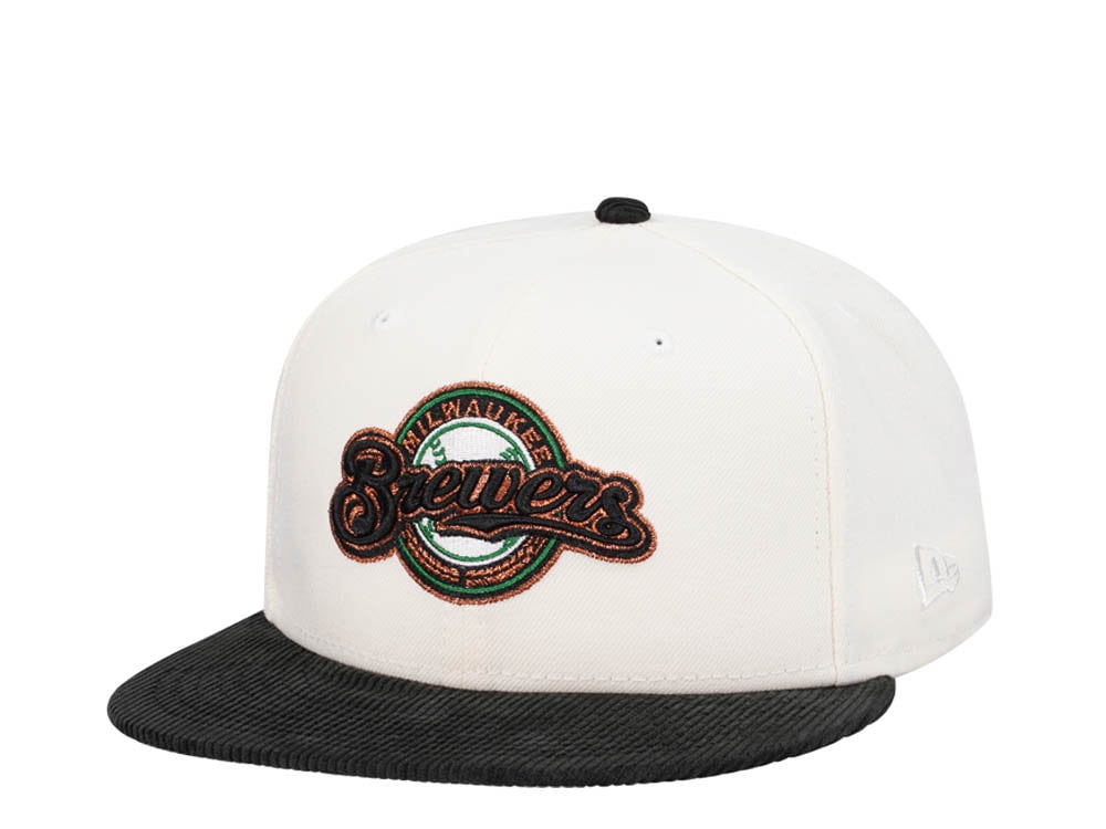 New Era Milwaukee Brewers Cream Cord Brim Prime Edition 59Fifty Fitted Gorra