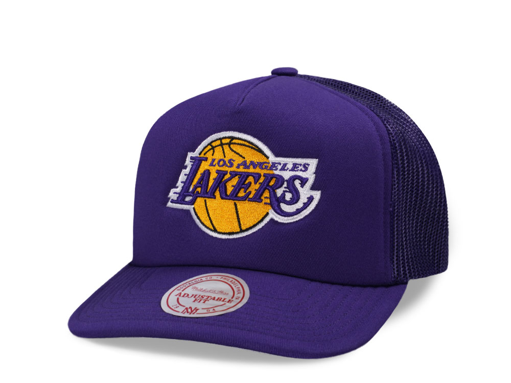 Mitchell & Ness Los Angeles Lakers Purple Trucker Adjustable Fit Snapback Cap