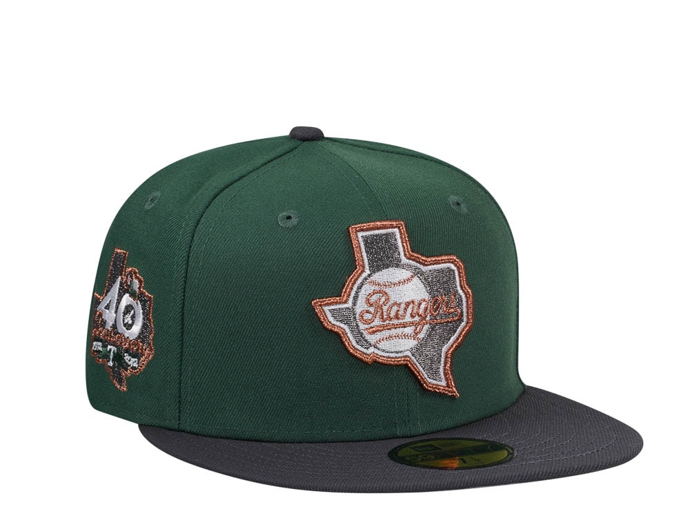 New Era Texas Rangers 40th Anniversary Pine Copper Two Tone Edition 59Fifty Fitted Gorra