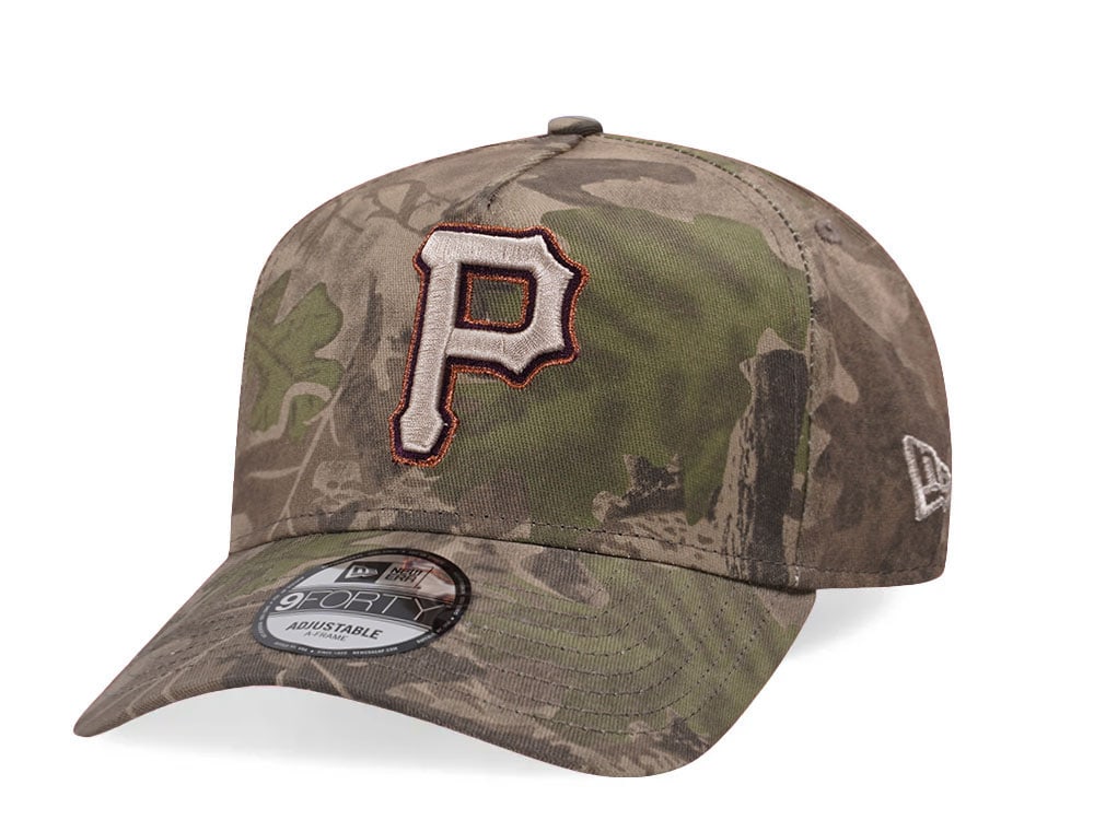 New Era Pittsburgh Pirates Leaf Camo Copper 9Forty A Frame Snapback Gorra