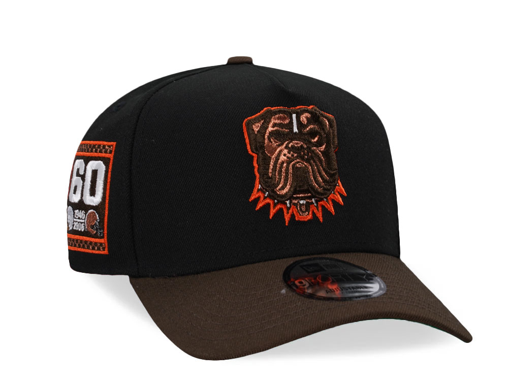 New Era Cleveland Browns 60th Anniversary Black Two Tone Edition 9Forty A Frame Snapback Gorra