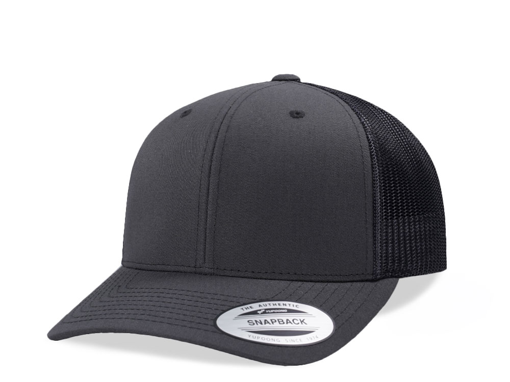 Yupoong Basic Gray Retro Trucker Snapback  Gorra