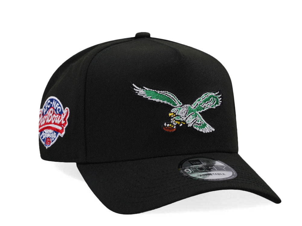 New Era Philadelphia Eagles Pro Bowl 1986 Black Classic Edition 9Forty A Frame Snapback Gorra TOPPERZSTORE.MX