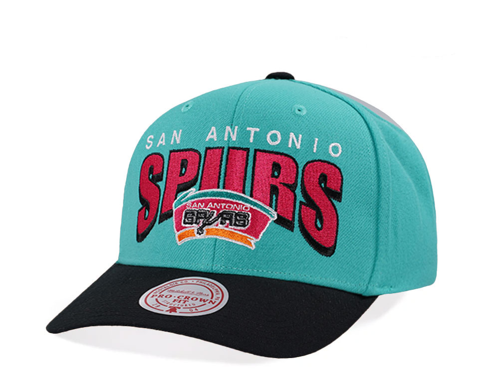 Mitchell & Ness San Antonio Spurs Hardwood Classic Pro Crown Fit Teal Snapback Gorra