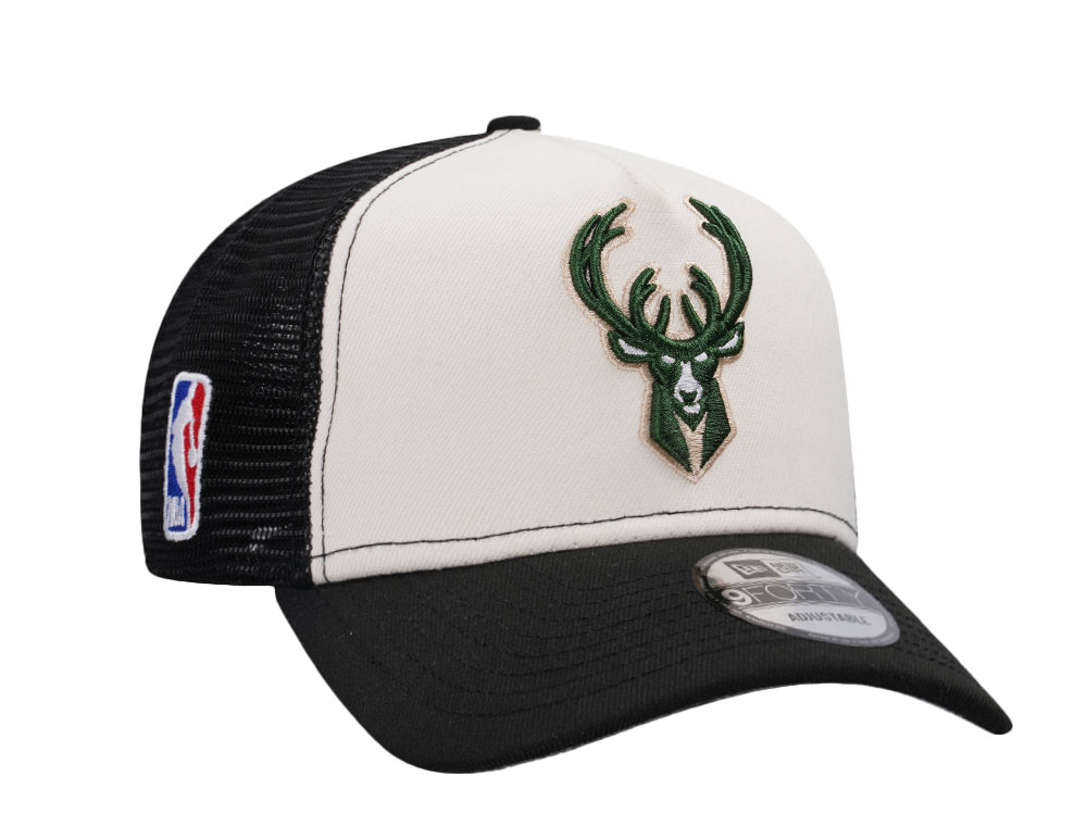 New Era Milwaukee Bucks Chrome Black Edition Trucker A Frame Snapback Gorra