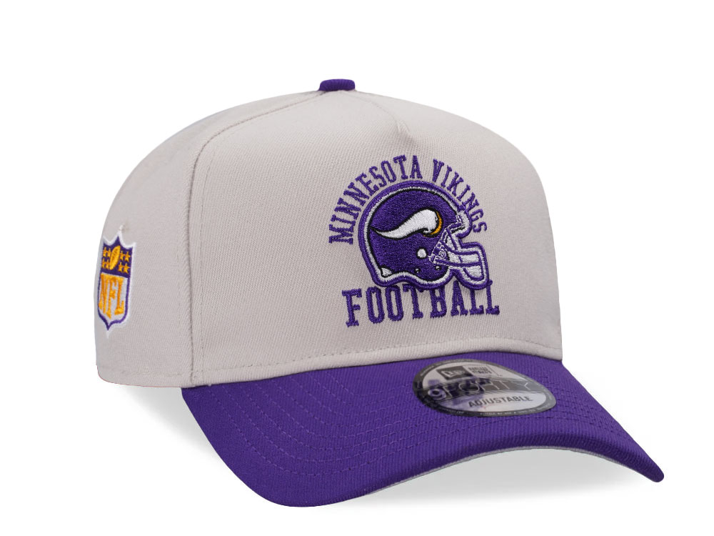 New Era Minnesota Vikings Stone Two Tone 9Forty A Frame Snapback Gorra