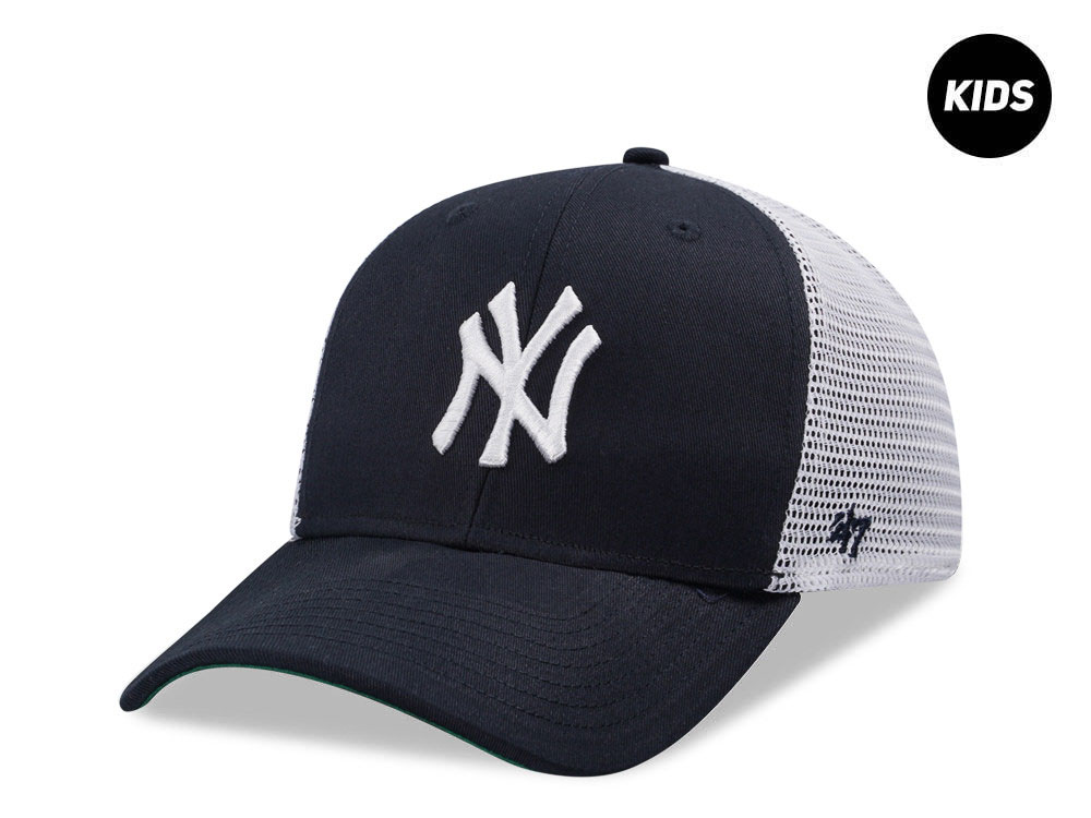 47Brand New York Yankees Black MVP Kids Trucker Snapback Gorra