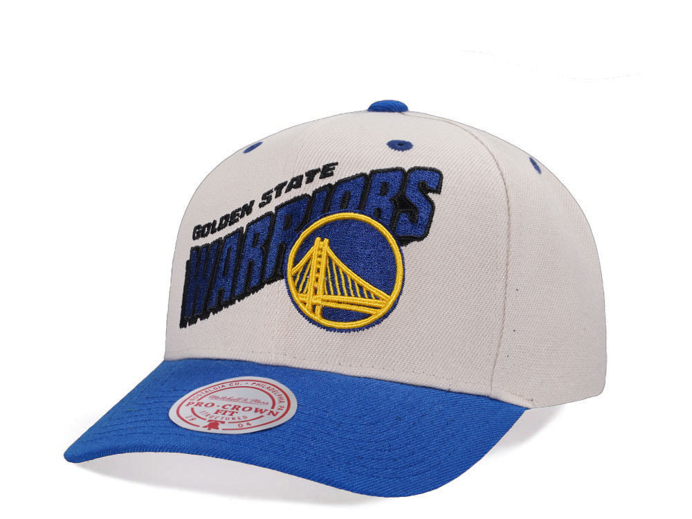 Mitchell & Ness Golden State Warriors Chrome Two Tone Pro Crown Fit Snapback Cap