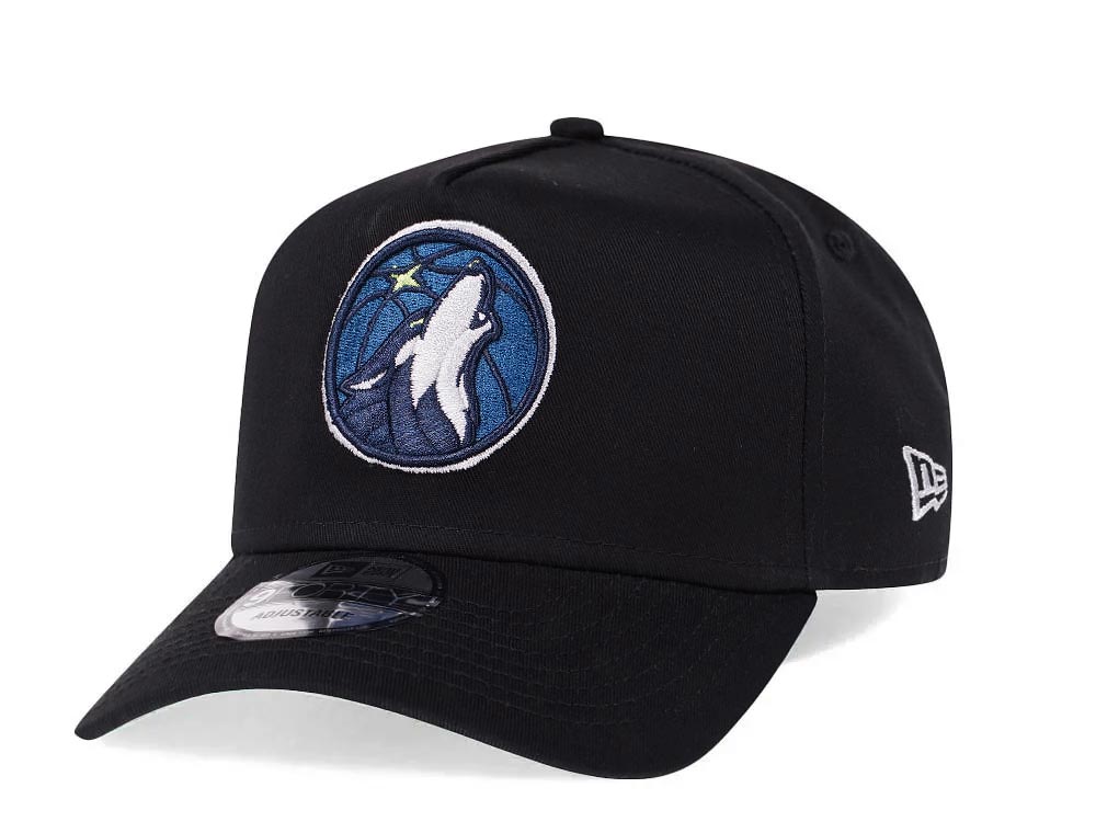 New Era Minnesota Timberwolves Black 9Forty A Frame Snapback Gorra