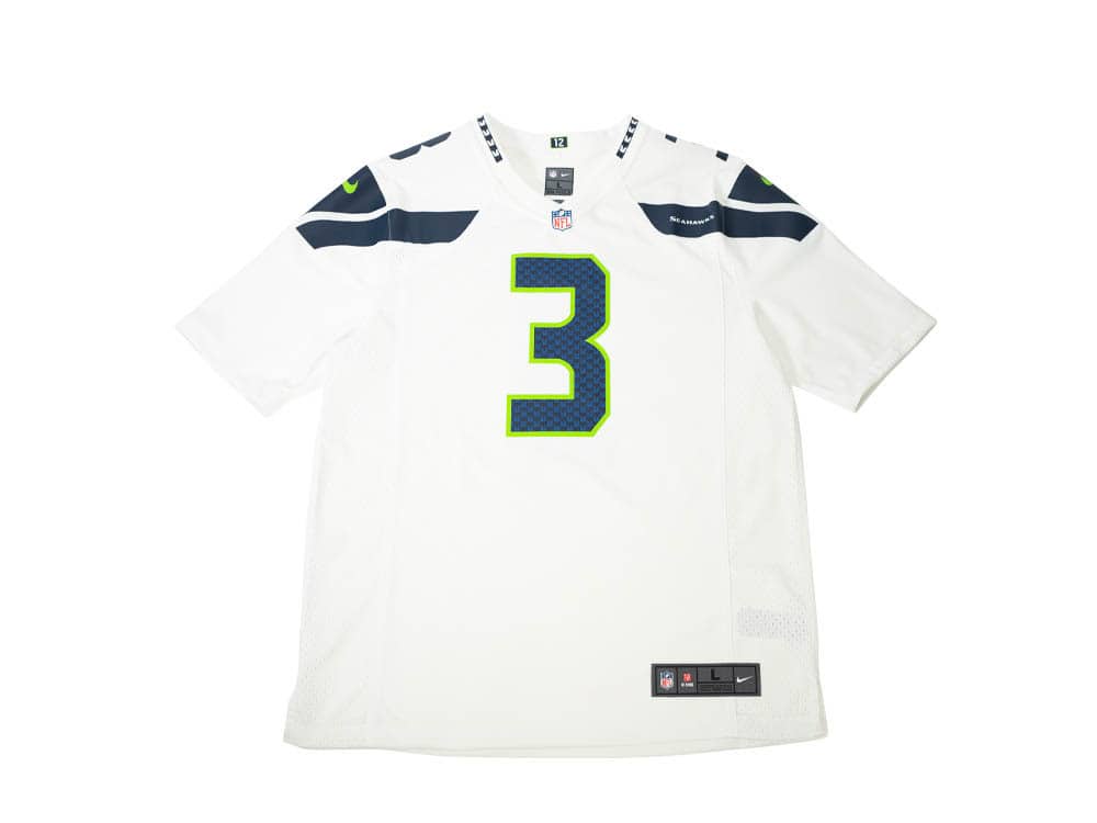 Nike Seattle Seahawks Russell Wilson White Fields Game NFL Jersey