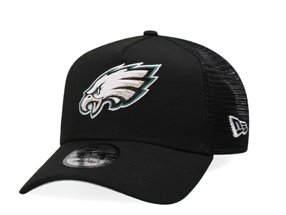 New Era Philadelphia Eagles Black Trucker A Frame 9Forty Snapback Gorra