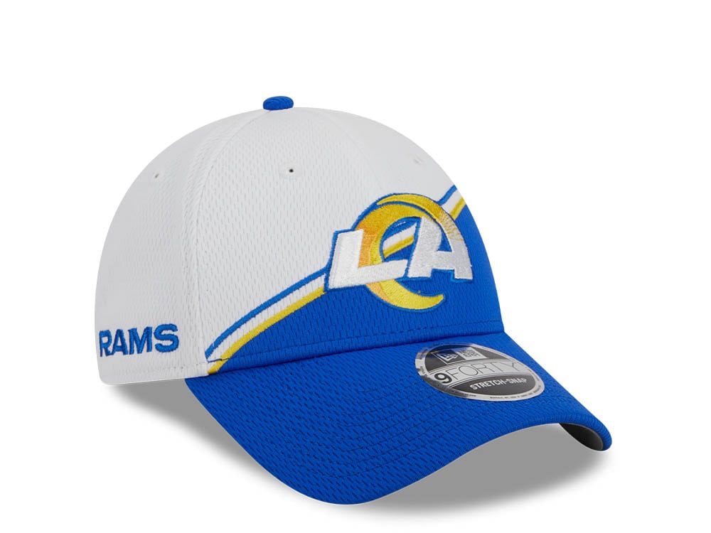 New Era Los Angeles Rams NFL Sideline 2023 Blue White  9Forty Snapback Gorra