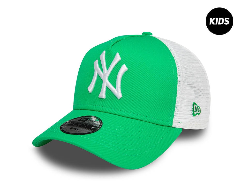 New Era New York Yankees League Essential Green Kids 9Forty A Frame Trucker Snapback Gorra