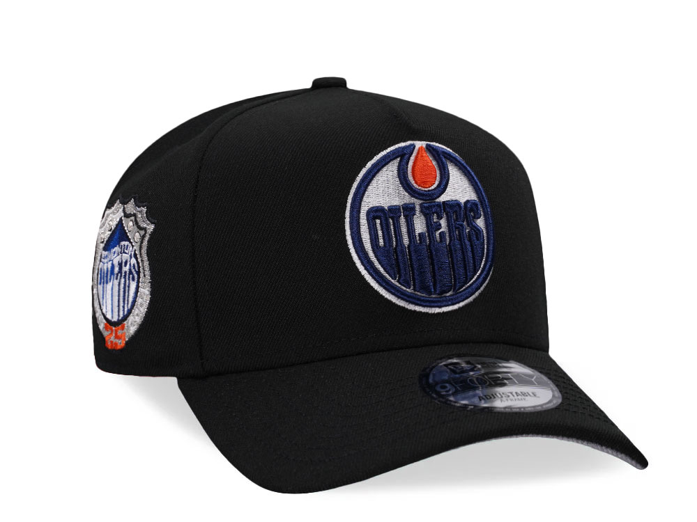 New Era Edmonton Oilers 25th Anniversary Black Classic 9Forty A Frame Snapback Gorra