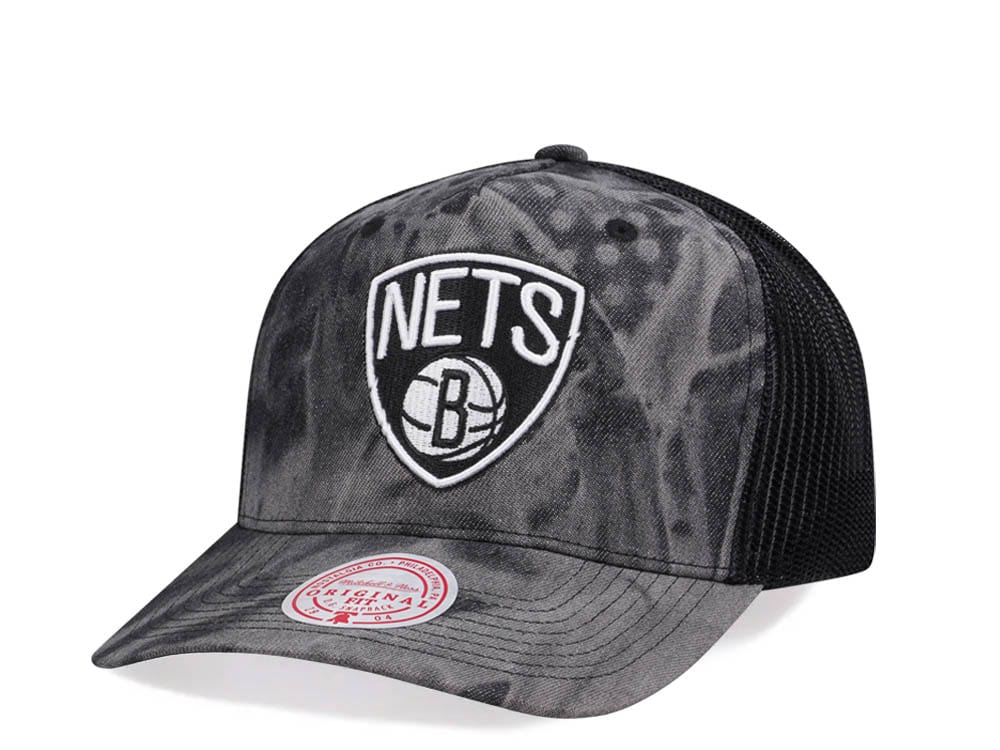 Mitchell & Ness Brooklyn Nets Burnt Ends Black Trucker Snapback Gorra