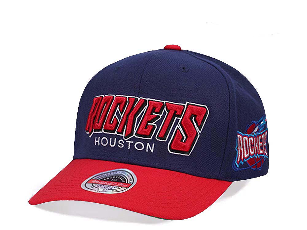 Mitchell & Ness Houston Rockets Shredder Stretch Hardwood Classic Red Flex Snapback Gorra