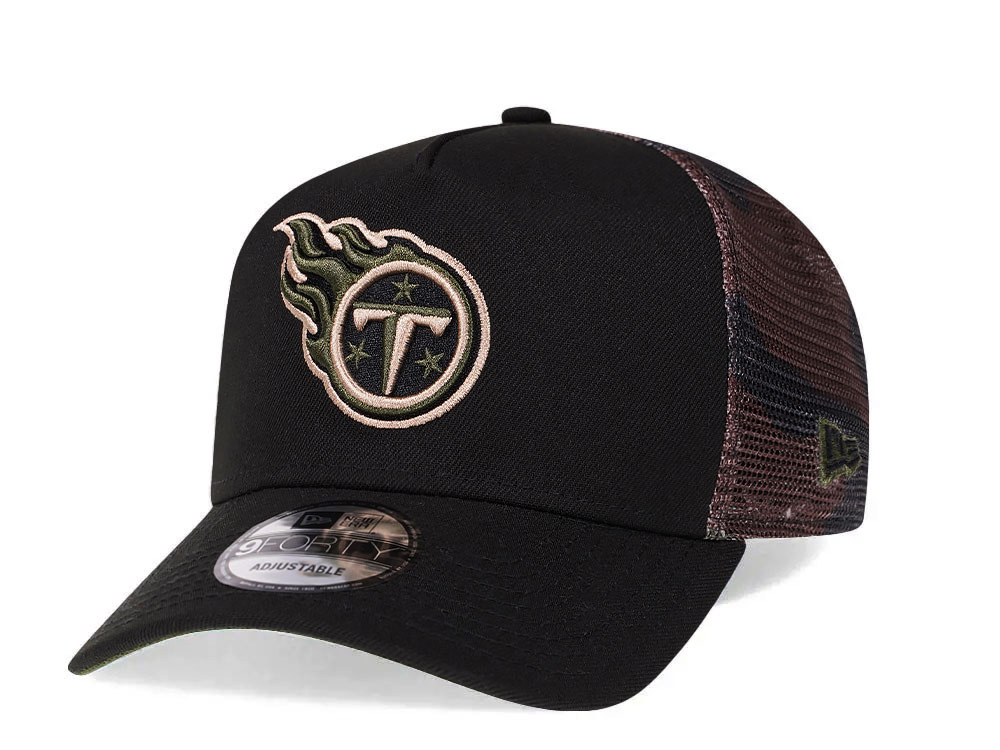 New Era Tennessee Titans Camo 9Forty A Frame Trucker Snapback Gorra