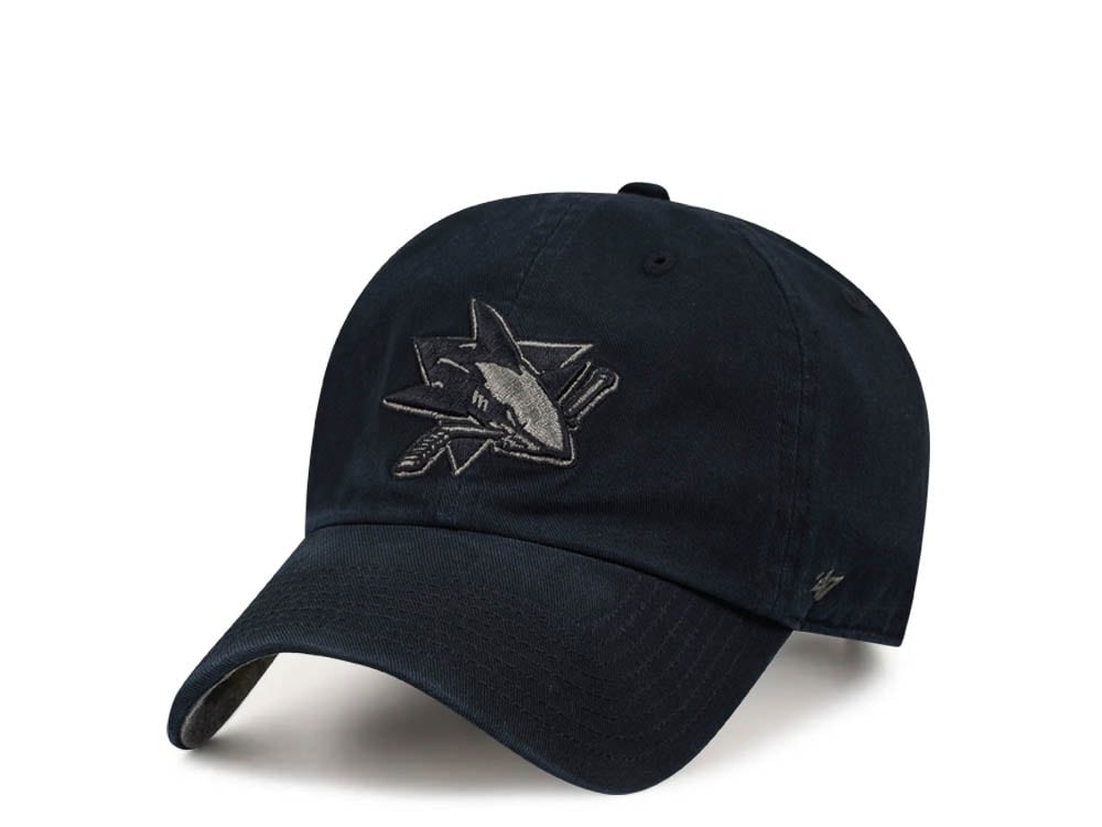 47Brand San Jose Sharks Black Ballpark Camo Clean Up Strapback Gorra