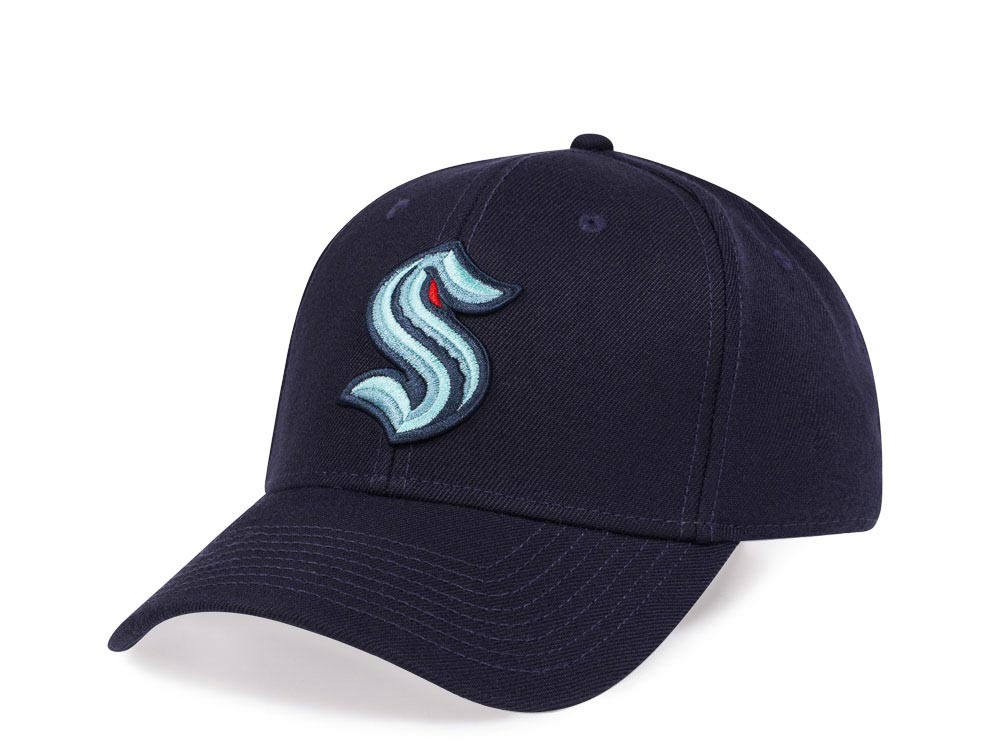 American Needle Seattle Kraken Navy Stadium Curved Snapback Cap