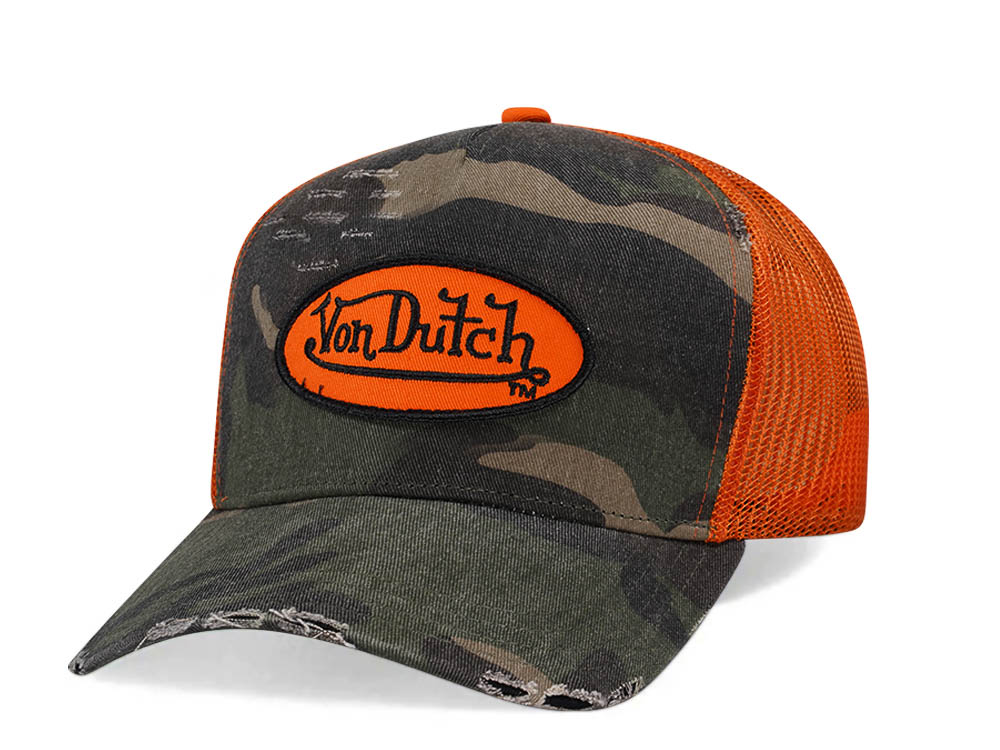 Von Dutch Camouflage Orange Edition Trucker Snapback Gorra