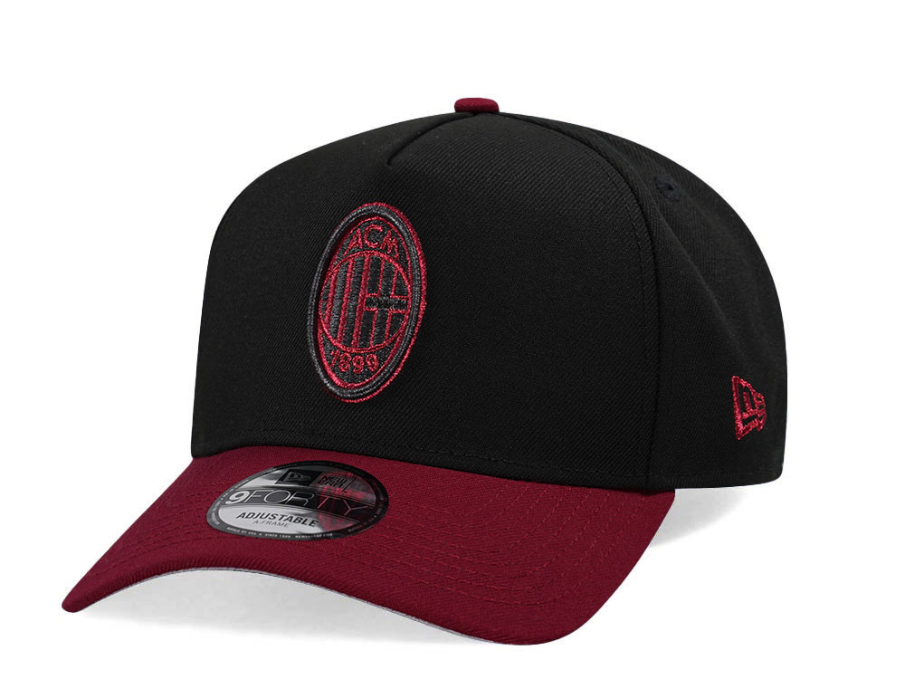 New Era AC Milan Black Metallic Two Tone Edition 9Forty A Frame Snapback Gorra