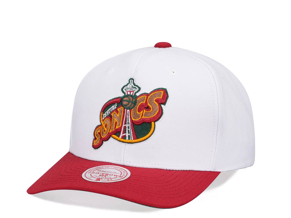 Mitchell & Ness Seattle Supersonics Team Two Tone 2.0 Pro White Snapback Gorra