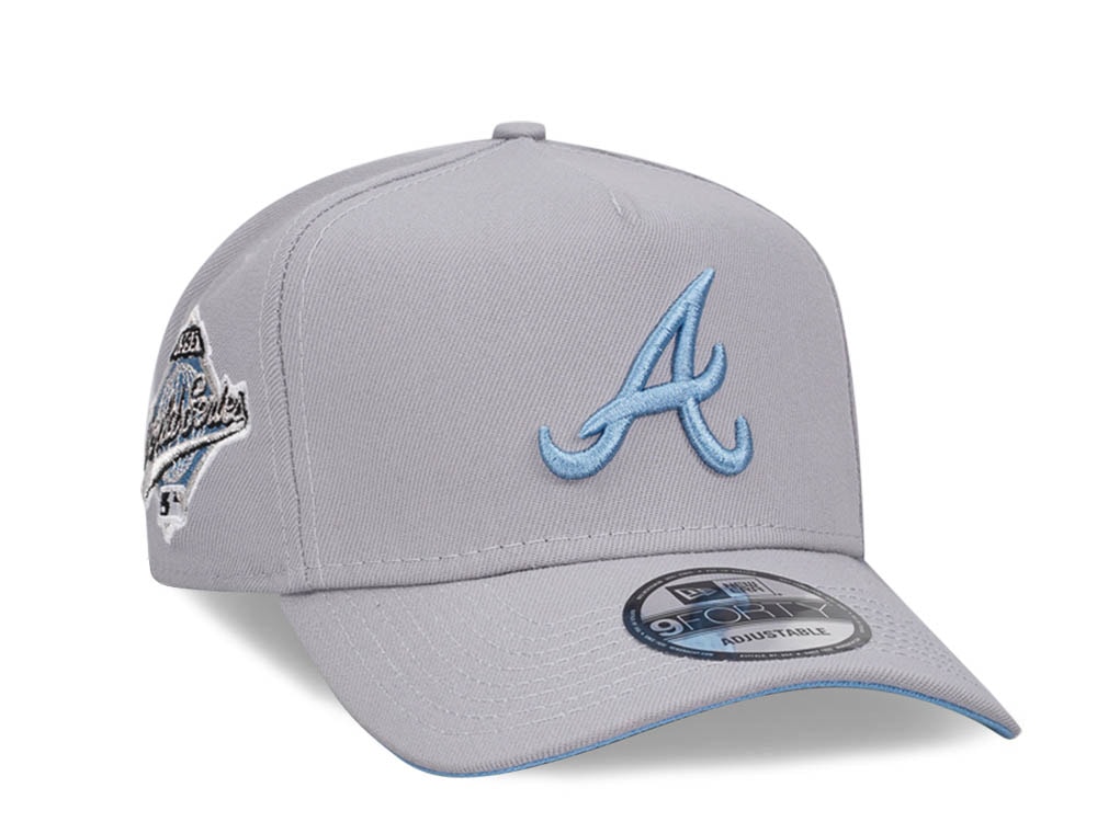 New Era Atlanta Braves World Series 1995 Gray Blue Edition 9Forty A Frame Snapback Gorra